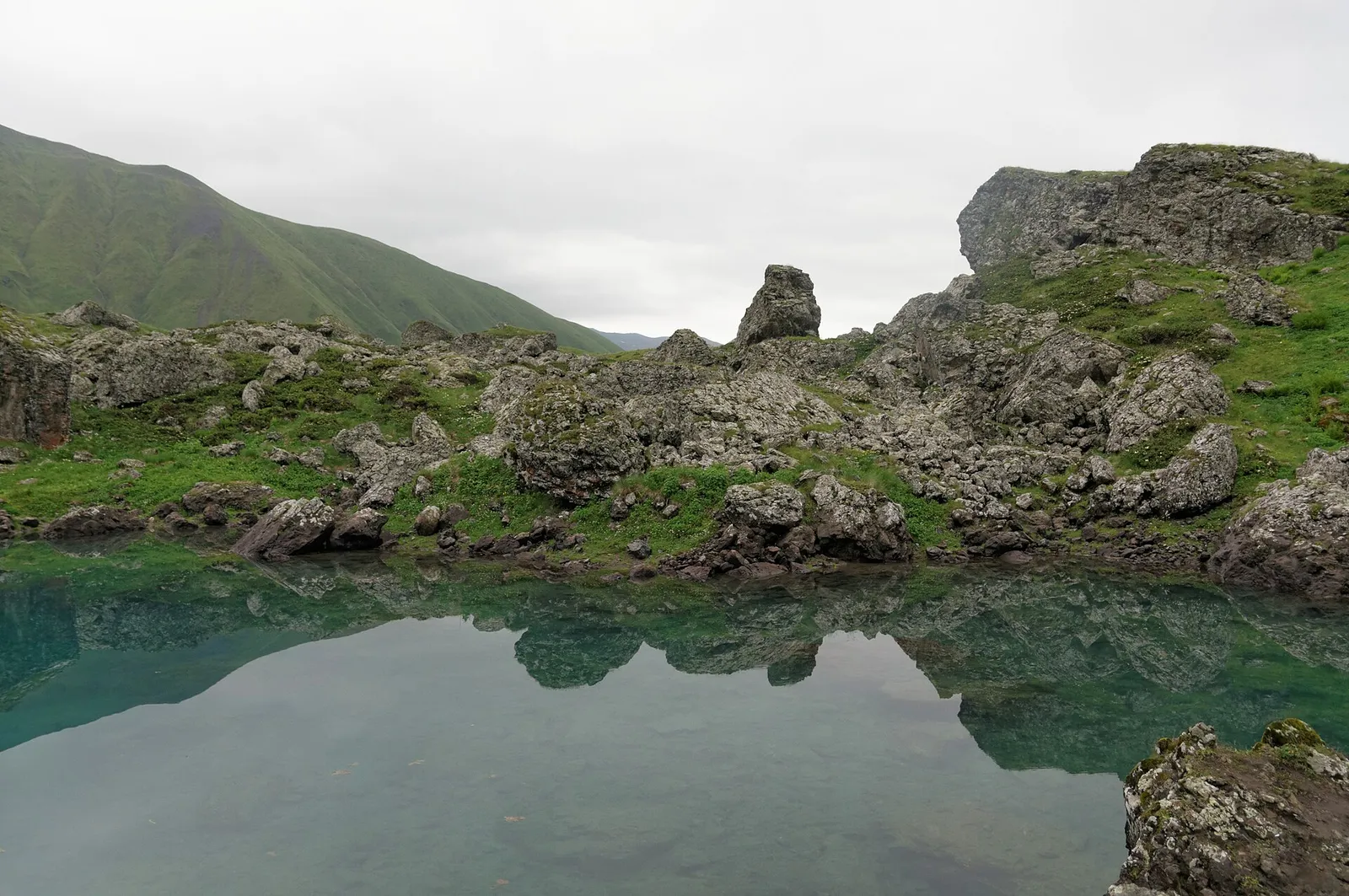 One of the Abudelauri lakes below the glaciers of Khevsureti
