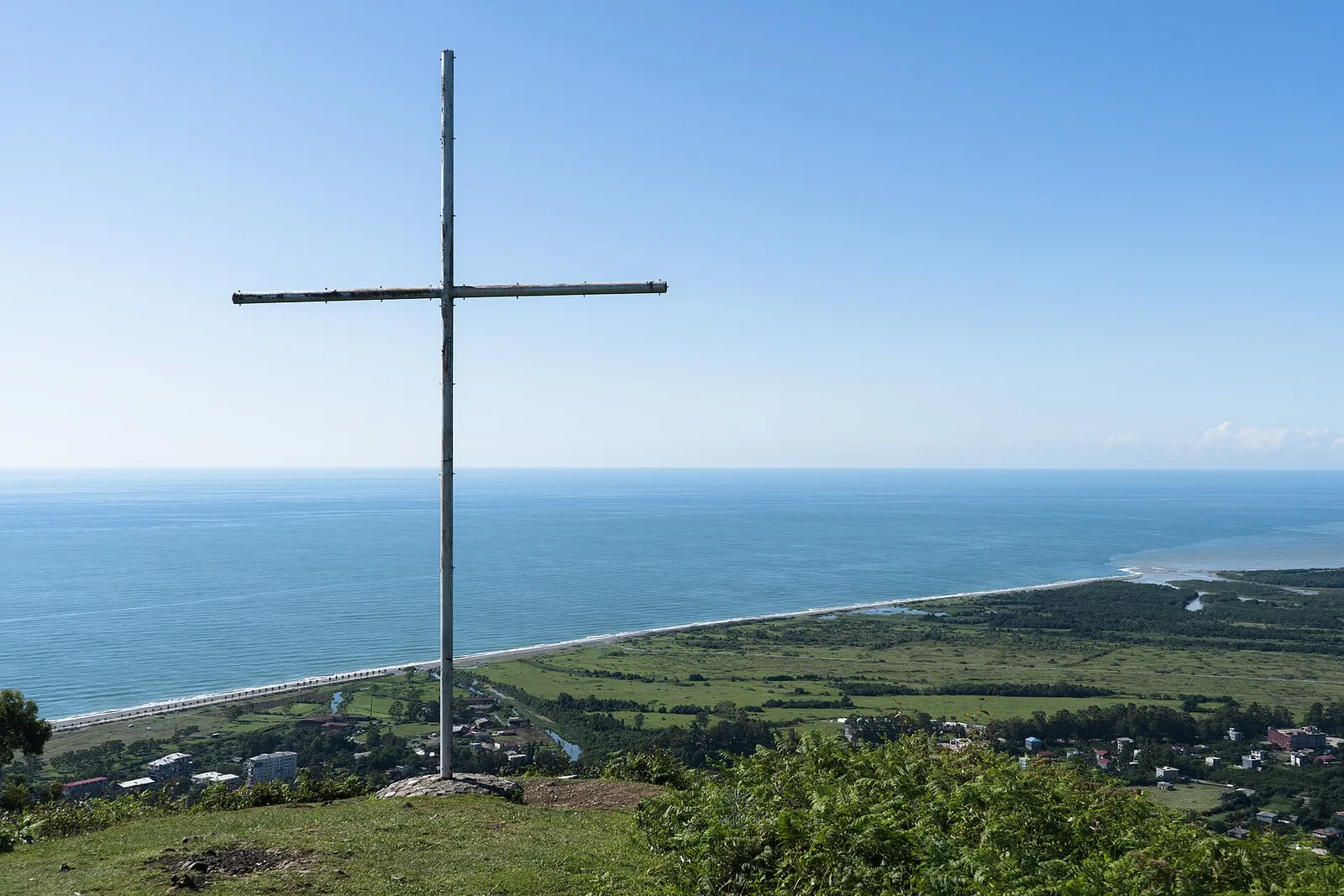 View over the Black Sea from the Gonio Cross hill above Gonio