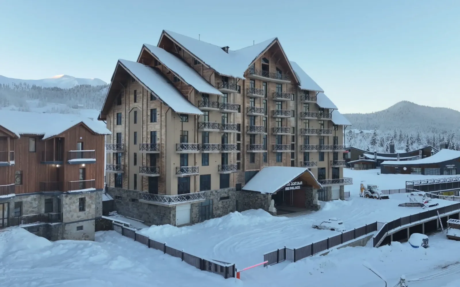 The Ire Palace hotel at the Goderdzi resort in snow