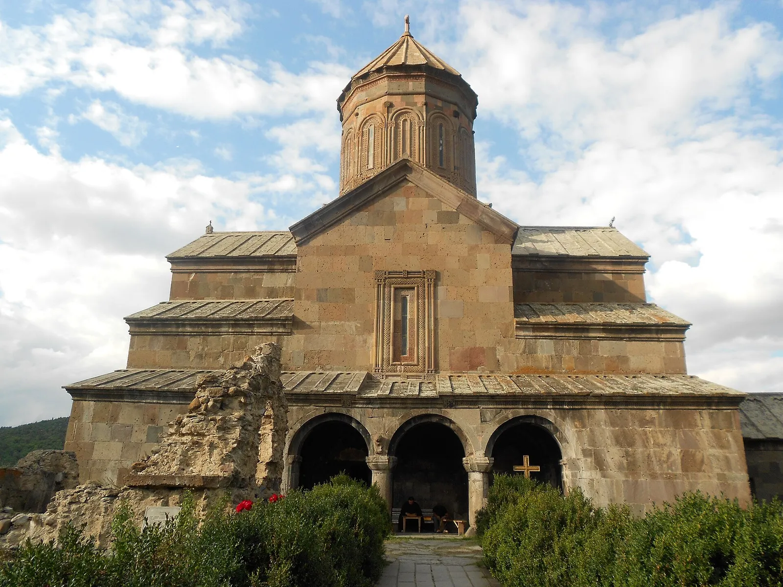The stone church and bell tower of Zarzma monastery