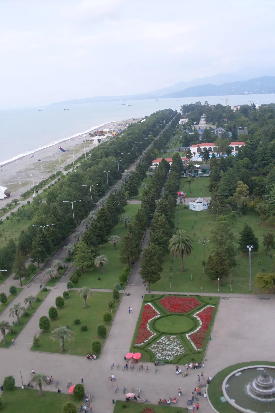 Palm-lined seaside park on the Batumi boulevard